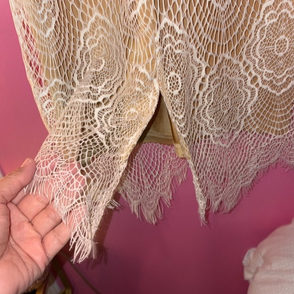 Love Culture Ivory and Tan Lace Dress - Picture 6 of 9
